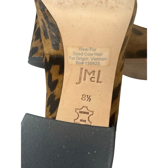 J. McLaughlin 8.5 Mila Dyed Cow Hair Leopard Animal Print High Block Heel Office